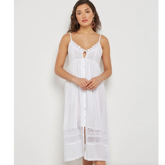 TOPSHOP Lace Frill Midi Dress - Picture 2 of 12